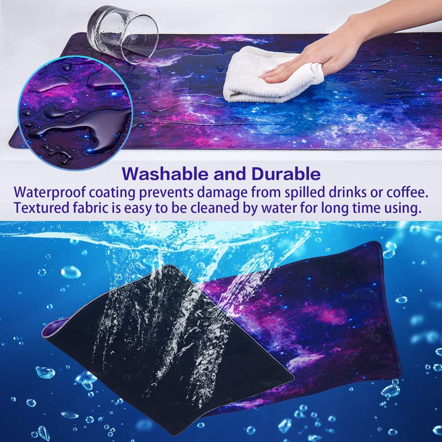 Large Extended Gaming Mouse Pad - 31.5x15.7 Inch Non-Slip Rubber Base Desk Mat for Keyboard and Mouse