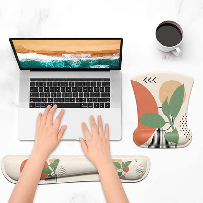 Ergonomic Memory Foam Mouse Pad with Wrist Support - Non-Slip Design for Pain Relief in Gaming & Office Use - Modern Abstract Style