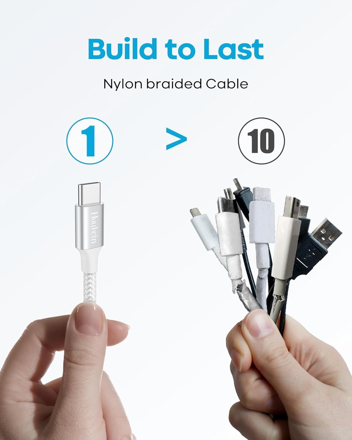 1Ft Short USB C Cable 2-Pack - Fast Charging USB A to USB C CarPlay Cable for iPhone 17, 16, 15 Pro Max Plus - Compact White Car Charger Cord