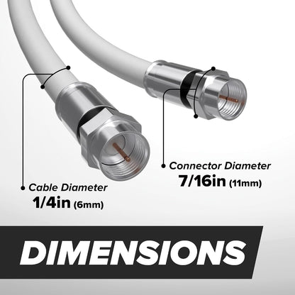 CIMPLE CO 35 FT RG6 Coaxial Cable - Dual Shielded Indoor/Outdoor for TVs, Antennas, Internet & Audio/Video - Reliable White Coax Wire