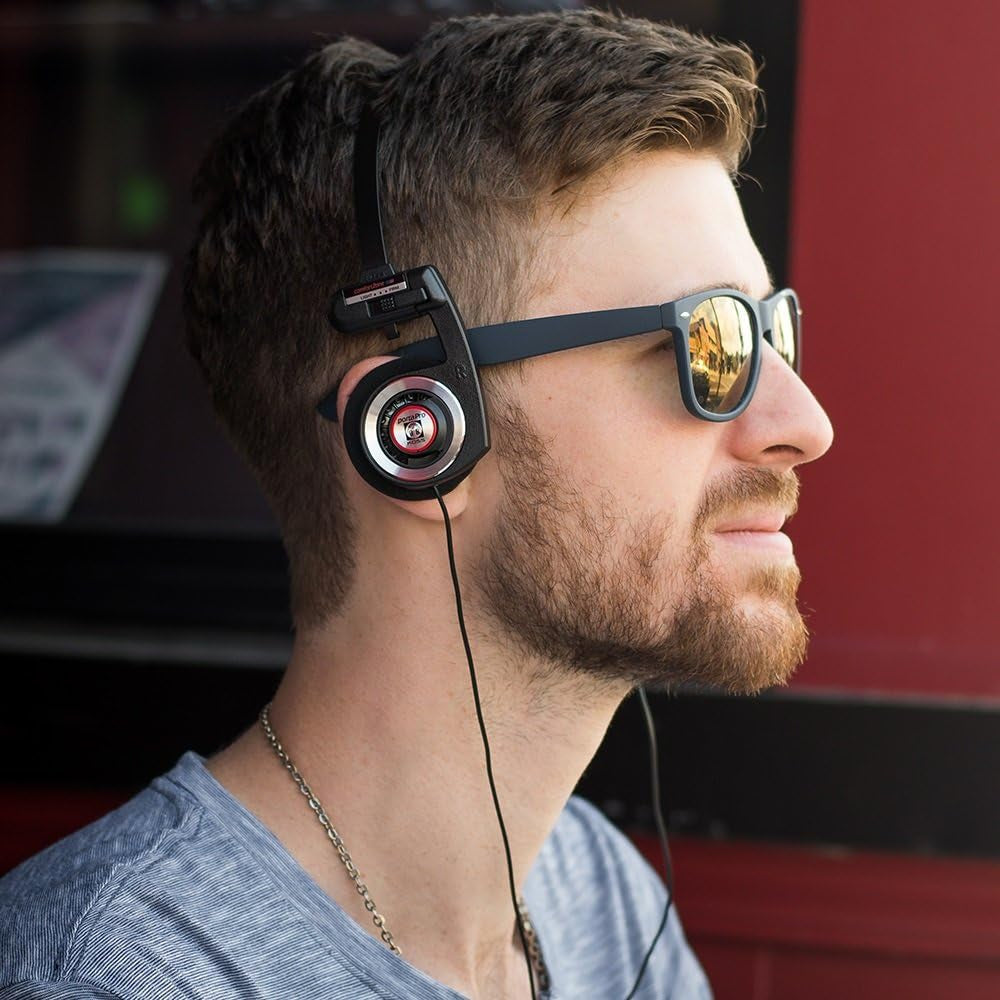 Porta Pro On-Ear Headphones - Classic Retro Design with Collapsible Feature and Included Carrying Case
