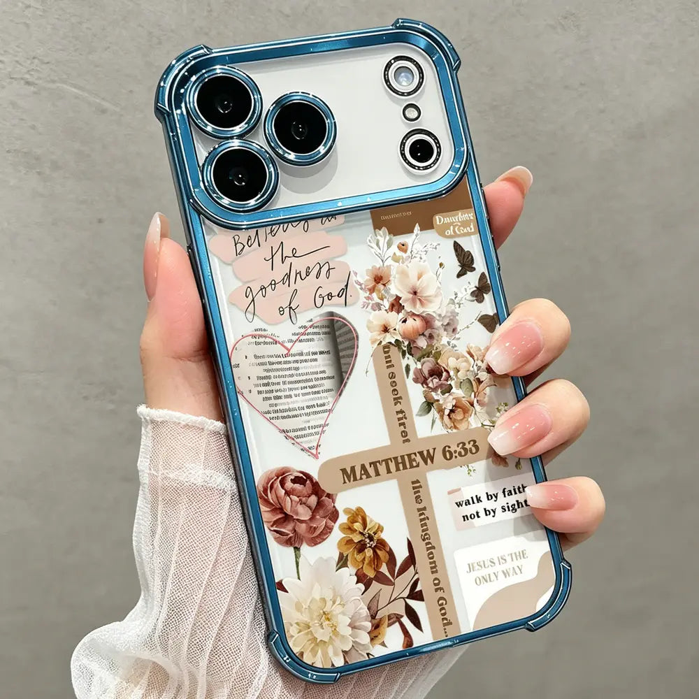 Faith & Grace Cross Pattern Soft TPU Phone Case - Shockproof, Drop-Resistant Rustic Silicone Casing for Iphone 17,16,15,14,13,12,11 Pro Max Air, Women'S Protection Accessory, Phone Accessories (DDSJ260518014)