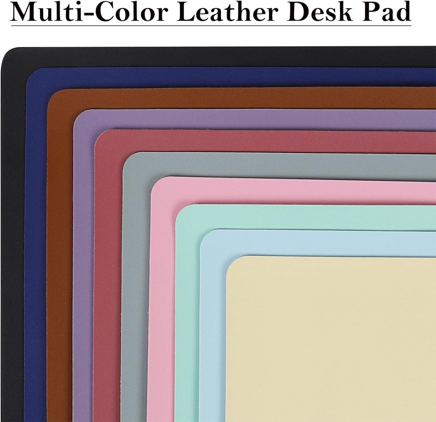 Premium PU Leather Desk Pad - Large 24” x 14” Waterproof Blotter with Suede Base, Multi-Color Non-Slip Mouse Pad (Violet)