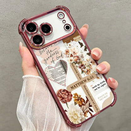 Faith & Grace Cross Pattern Soft TPU Phone Case - Shockproof, Drop-Resistant Rustic Silicone Casing for Iphone 17,16,15,14,13,12,11 Pro Max Air, Women'S Protection Accessory, Phone Accessories (DDSJ260518014)