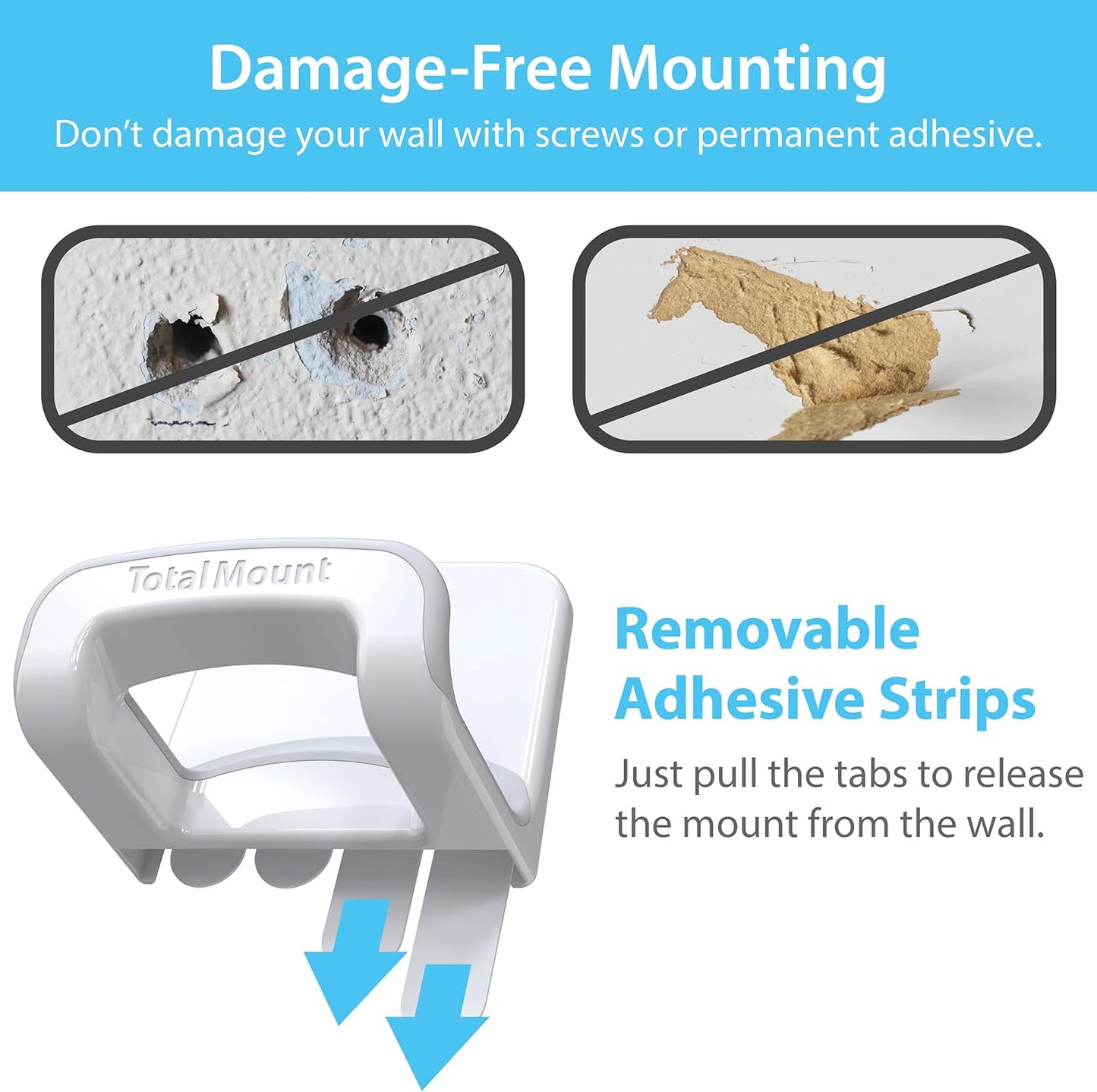 Studio-Grade Headphone Holder - Wall-Mounted Hanger Without Screws or Adhesive (White)