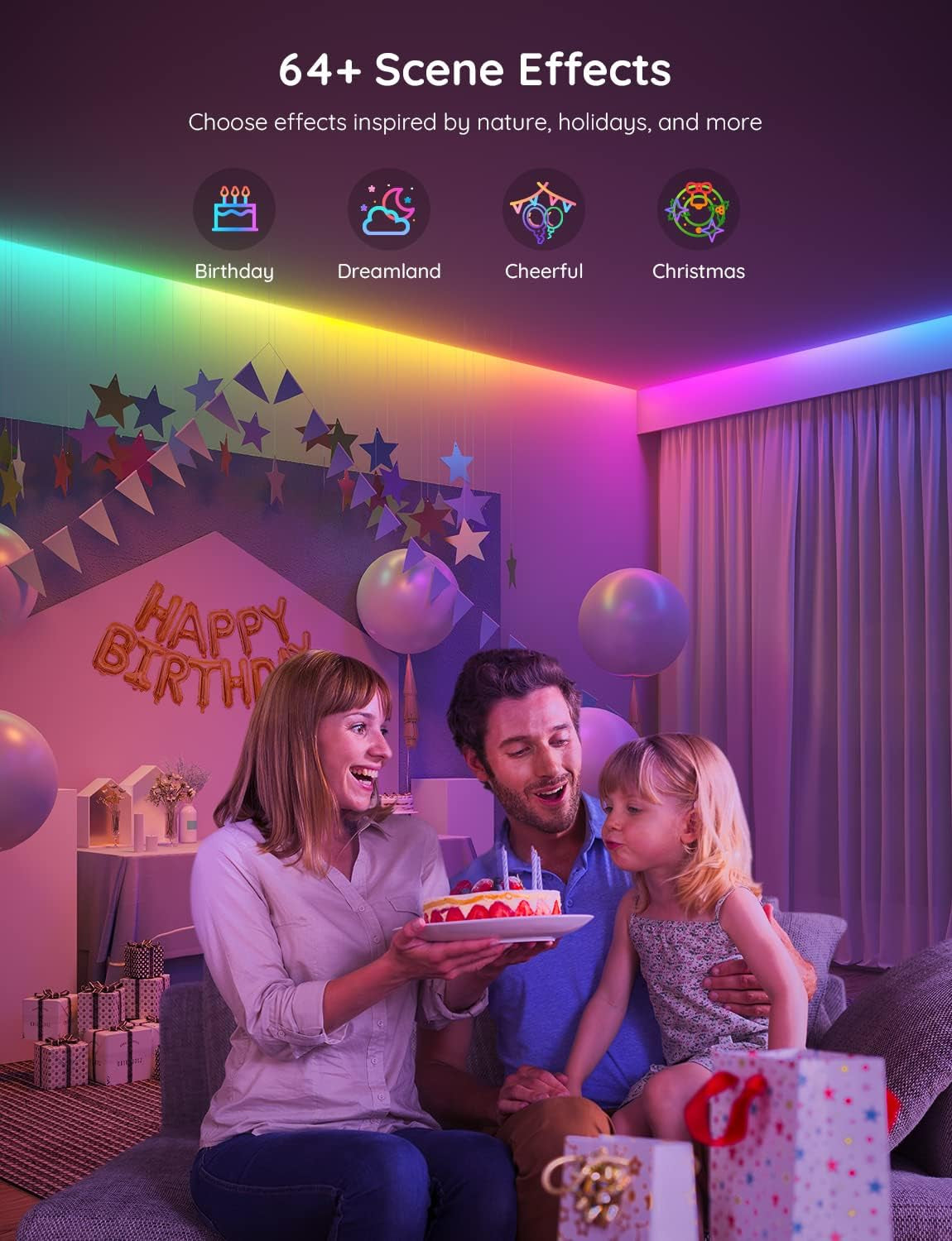 Govee RGBIC LED Strip Lights, 32.8Ft Wifi Color Changing LED Lights, APP Control with Segmented Control Smart Color Picking, Works with Alexa and Google Assistant, Music LED Lights for Bedroom, Party