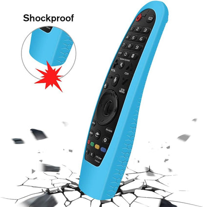 Remote Silicone Case Compatible with LG AN-MR19BA Smart TV Magic Remote Control, Shockproof Protective Cover for LG Smart TV Remote AN-MR18BA/AN-MR650/AN-MR600 (Glow Blue)