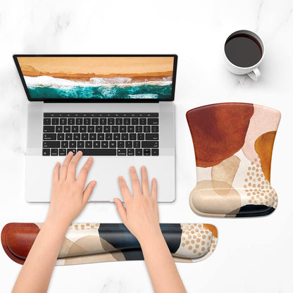 Ergonomic Memory Foam Mouse Pad with Wrist Support - Non-Slip Design for Gaming & Office Use - Abstract Art Style for Ultimate Comfort
