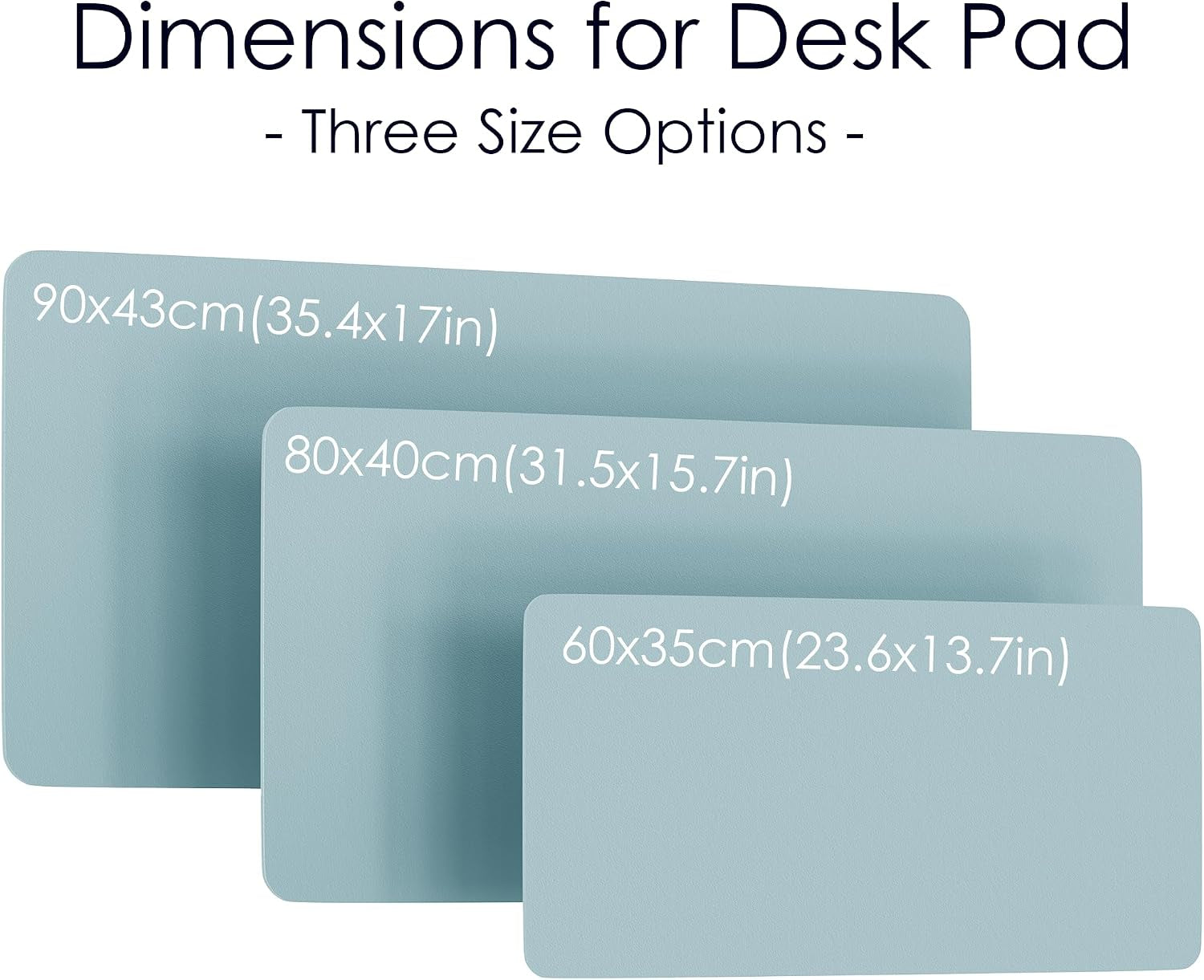 Premium Leather Desk Pad Protector - Stylish Waterproof Mouse Pad & Office Desk Cover (Light Blue/Silver) 23.7"x13.8" - Perfect for Home, Work, and Cubicles