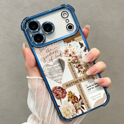 Faith & Grace Cross Pattern Soft TPU Phone Case - Shockproof, Drop-Resistant Rustic Silicone Casing for Iphone 17,16,15,14,13,12,11 Pro Max Air, Women'S Protection Accessory, Phone Accessories (DDSJ260518014)