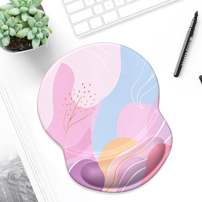 Ergonomic Mouse Pad with Gel Wrist Support - Comfortable Non-Slip Design for Pain Relief, Art Style Pattern, 8.7 x 7.2 Inches