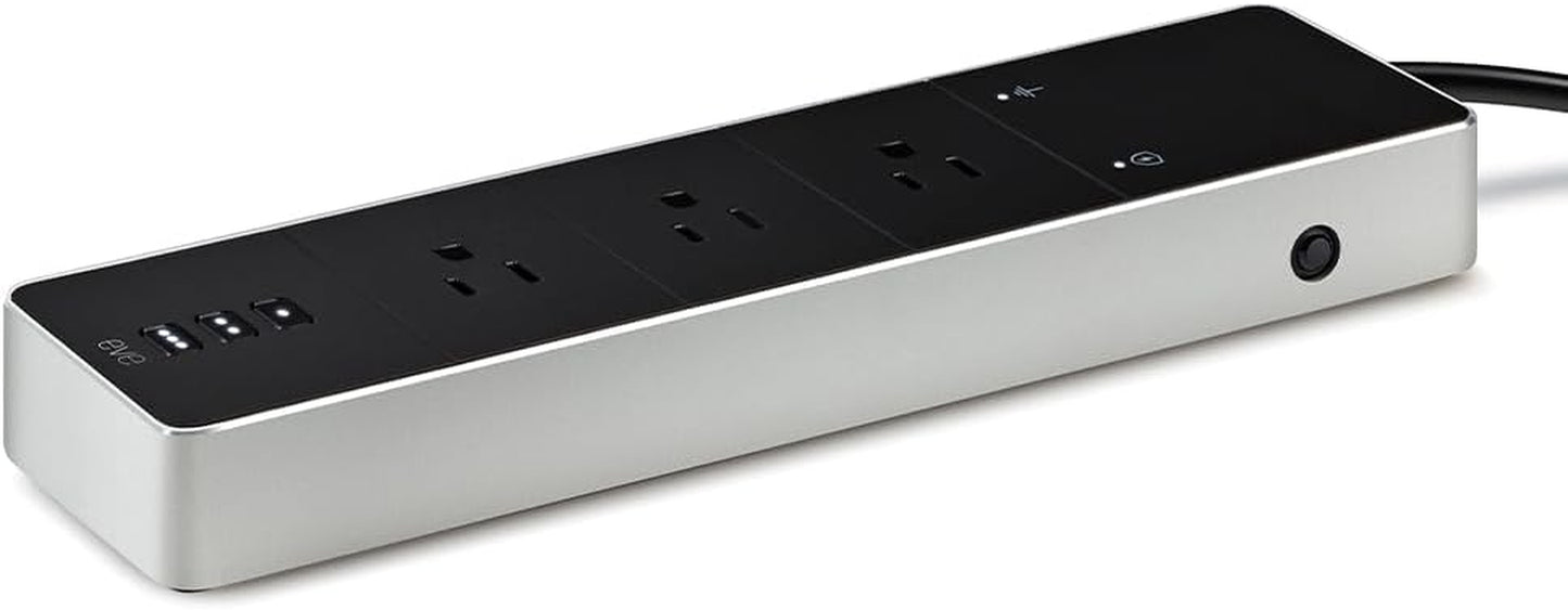 Energy Strip - Smart Triple Outlet & Power Meter for Apple Home, Built-In Schedules & Switches, Surge Protection, Overcurrent Protection, Overvoltage Protection, Energy Metering