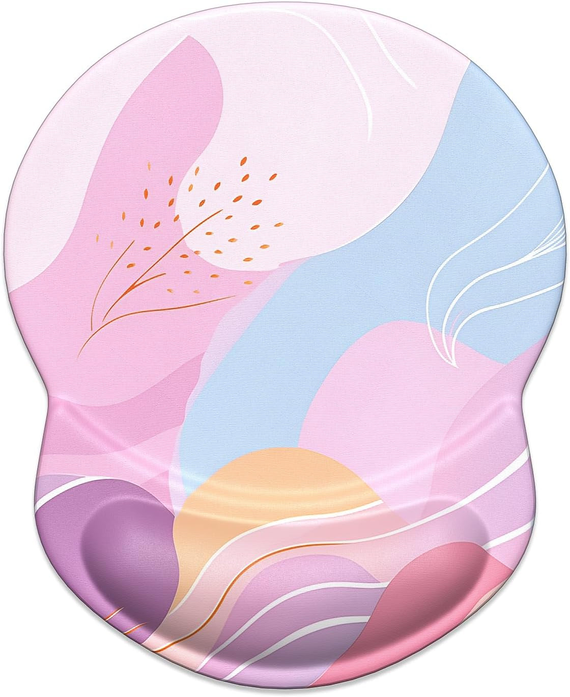 Ergonomic Mouse Pad with Gel Wrist Support - Comfortable Non-Slip Design for Pain Relief, Art Style Pattern, 8.7 x 7.2 Inches