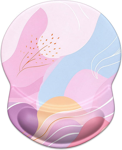Ergonomic Mouse Pad with Gel Wrist Support - Comfortable Non-Slip Design for Pain Relief, Art Style Pattern, 8.7 x 7.2 Inches