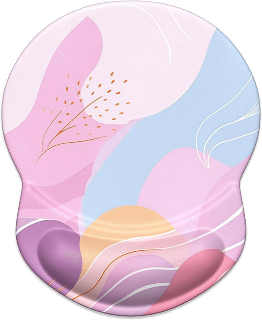 Ergonomic Mouse Pad with Gel Wrist Support - Comfortable Non-Slip Design for Pain Relief, Art Style Pattern, 8.7 x 7.2 Inches