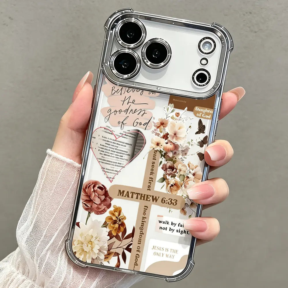 Faith & Grace Cross Pattern Soft TPU Phone Case - Shockproof, Drop-Resistant Rustic Silicone Casing for Iphone 17,16,15,14,13,12,11 Pro Max Air, Women'S Protection Accessory, Phone Accessories (DDSJ260518014)