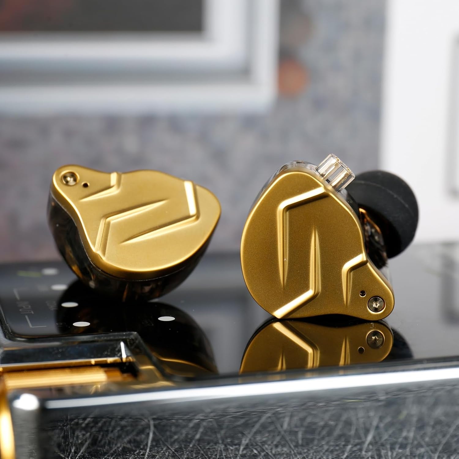 KZ ZSN PRO X High-Fidelity Gaming Earbuds - Hybrid Dual Driver In-Ear Monitors with Detachable Tangle-Free Cable (Gold, Without Microphone)