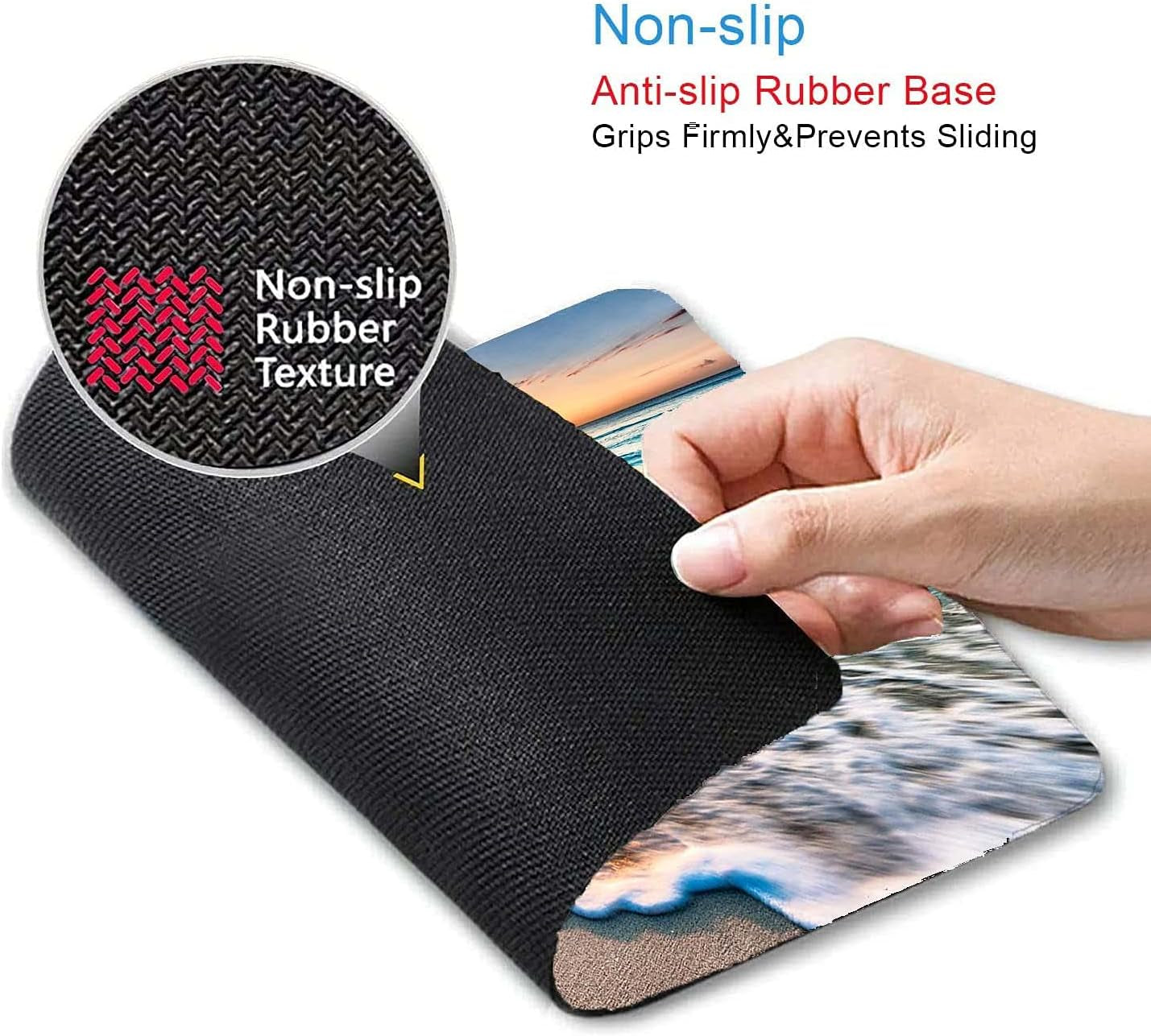 Vibrant Beach Sunset Mouse Pad - Stylish Non-Slip Design for Laptops and Offices
