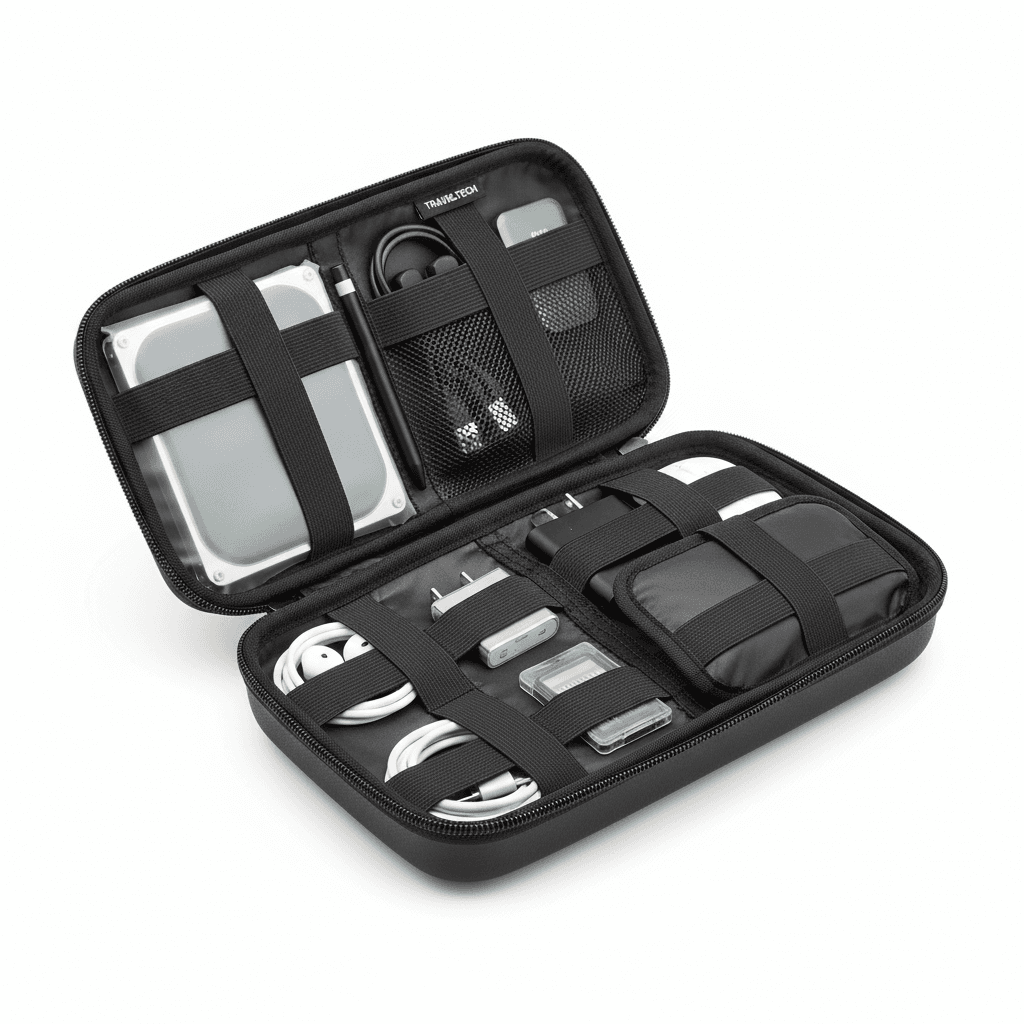 Water-Resistant Electronics Organizer Travel Case